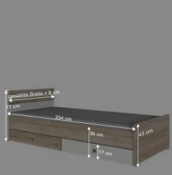 Wohnen Bettgestell in Eiche San Remo Dekor & Weiß - Abrud