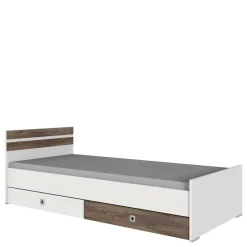 Wohnen Jugendbetten*Bettgestell in Holz verwittert Eiche Dekor - Liesca