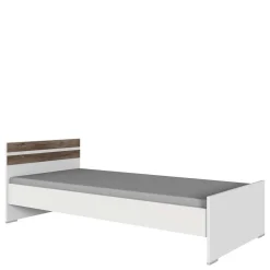 Wohnen Jugendbetten*Bettgestell in Holz verwittert Eiche Dekor - Liesca