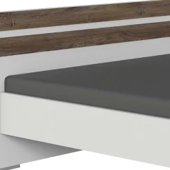 Wohnen Jugendbetten*Bettgestell in Holz verwittert Eiche Dekor - Liesca