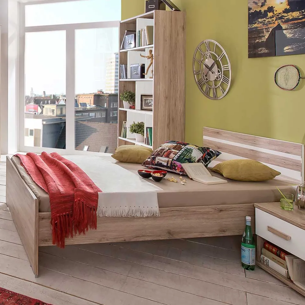 Wohnen Bettgestell in Holzoptik Eiche San Remo - Folio