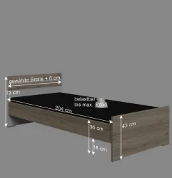 Wohnen Bettgestell in Holzoptik Eiche San Remo - Folio