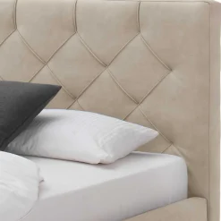 Wohnen Bettkasten Bett in Beige Microfaser - Croscony