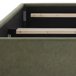 Wohnen Jugendbetten*Bettkasten Polsterbett in Oliv Grün & Chrom - Weyna