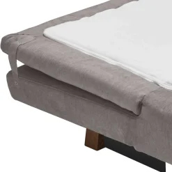 Wohnen Bettsofa in Beigegrau mit Eiche - Eraldo