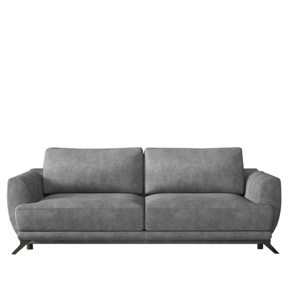 Wohnen Bettsofa in Grau Stoff in Vintage Optik - Salcina