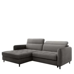 Wohnen Bettsofa L-Couch in Grau Samtbezug - Lionel