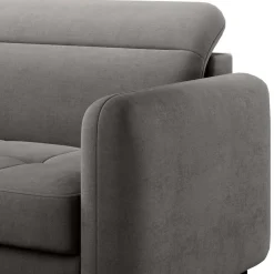 Wohnen Bettsofa L-Couch in Grau Samtbezug - Lionel