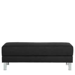 Wohnen Graue Möbel|Schwarze Möbel*Bettsofa mit Hocker in Schwarz mit Chrom - Farella (zweiteilig)