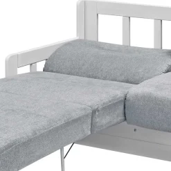 Wohnen Bettsofa mit Holzgestell in Weiß - Alberus