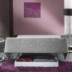 Wohnen Bettsofa zum Ausklappen in hellem Silbergrau - Tropez