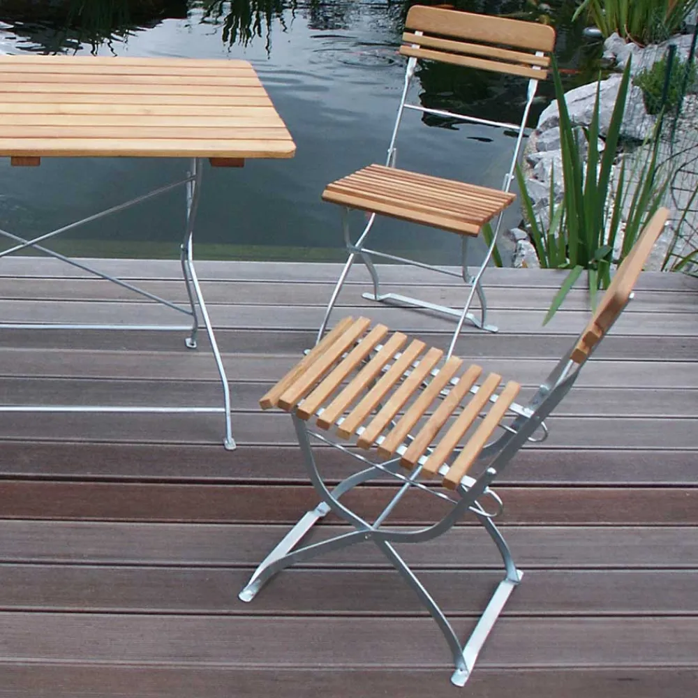 Wohnen Balkonmöbel|Metall-Gartenmöbel*Biergarten Klappstuhl aus Robinie - Accapulco (2er Set)