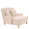 Wohnen Big Sessel in Creme Webstoff - Bergion