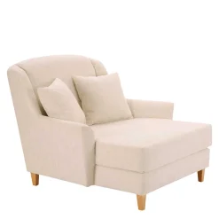 Wohnen Big Sessel in Creme Webstoff - Bergion