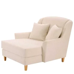 Wohnen Big Sessel in Creme Webstoff - Bergion