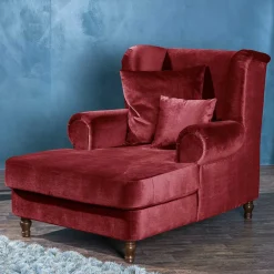 Wohnen Big Sessel in Rot Samtvelours - Simple
