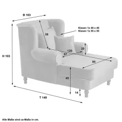 Wohnen Big Sessel in Rot Samtvelours - Simple
