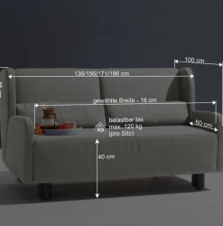 Wohnen Schwarze Möbel|Betten*Blaue Bettcouch mit Rücken Klappmechanik - Arenz