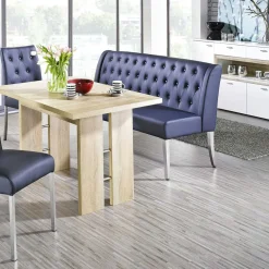 Wohnen Küchen-Essgruppen|Esszimmer Komplett*Blaue Polsterbank & Stühle mit Tisch - Lumbia (vierteilig)