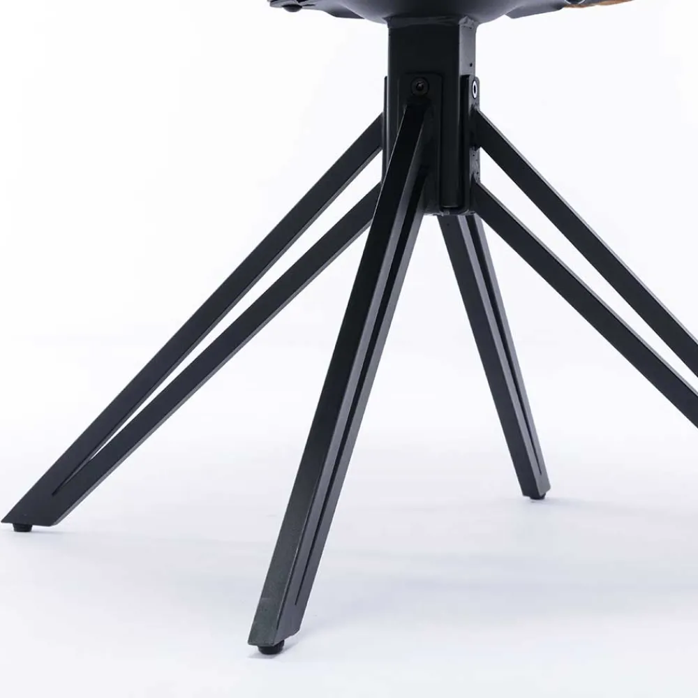 Wohnen Blauer Armlehnenstuhl aus Velours - Paleara (2er Set)