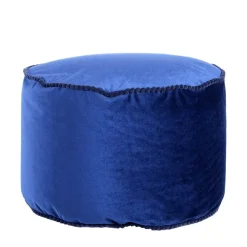 Wohnen Blauer Samt Pouf in runder Form - Briotova