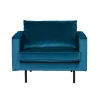 Wohnen Retro Möbel|Sessel*Blauer Samt-Sessel Cumagon im Retrostil