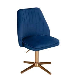 Wohnen Blauer Schreibtischstuhl aus Samt - Lalita