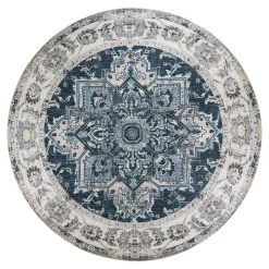 Wohnen Blauer Teppich mit Ornament Muster - Pontecuna