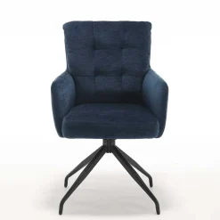 Wohnen Blauer Tischsessel mit Chenillebezug - Catrizia (2er Set)