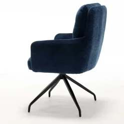 Wohnen Blauer Tischsessel mit Chenillebezug - Catrizia (2er Set)