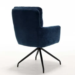 Wohnen Blauer Tischsessel mit Chenillebezug - Catrizia (2er Set)