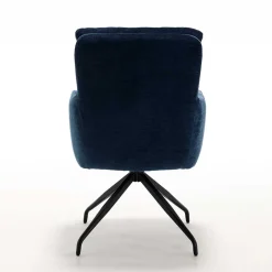 Wohnen Blauer Tischsessel mit Chenillebezug - Catrizia (2er Set)