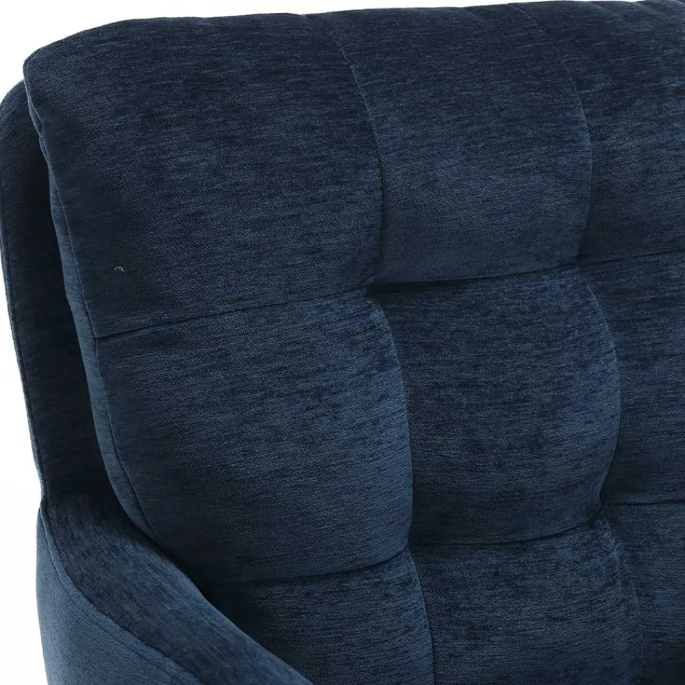 Wohnen Blauer Tischsessel mit Chenillebezug - Catrizia (2er Set)