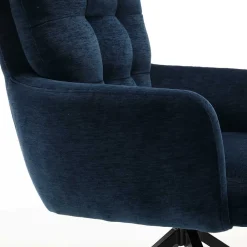 Wohnen Blauer Tischsessel mit Chenillebezug - Catrizia (2er Set)