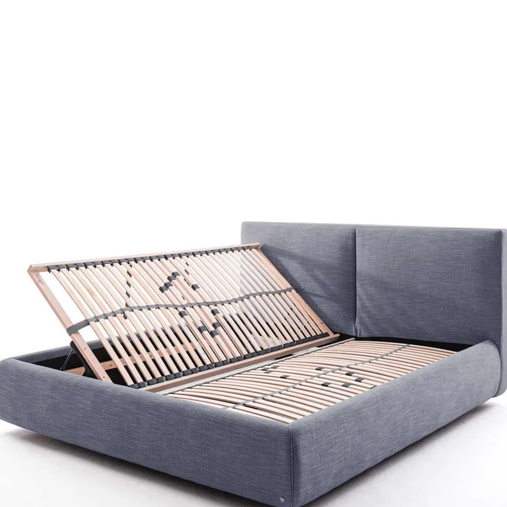 Wohnen Blaues Polsterbett komplett mit Matratzen TTF - Sunset