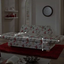 Wohnen Betten|Betten*Blaues Schlafsofa mit verstellbaren Armlehnen - Lash