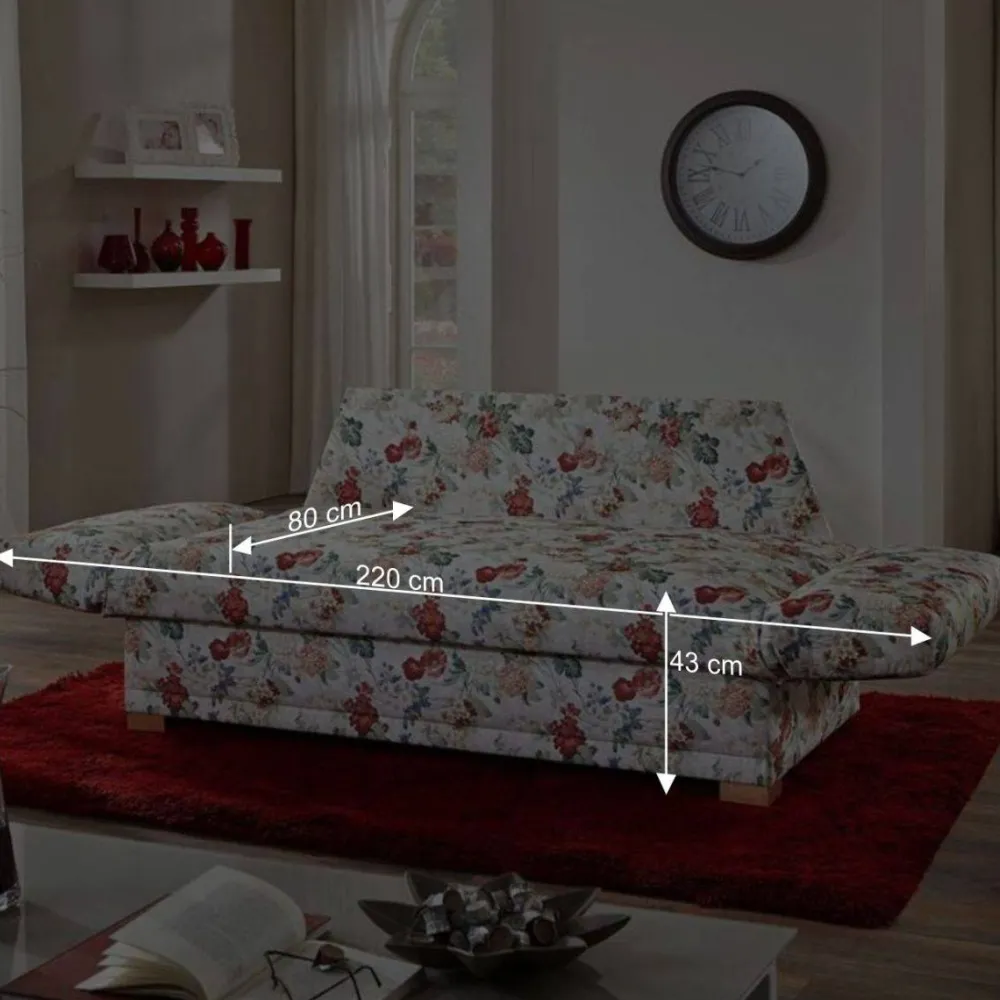 Wohnen Betten|Betten*Blaues Schlafsofa mit verstellbaren Armlehnen - Lash