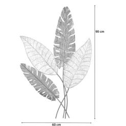 Wohnen Wandbilder*Blätter Wanddekoration in Gold Silber Grau - Kito