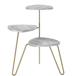 Wohnen Telefontische*Blumenständer in heller Marmoroptik - Botanios