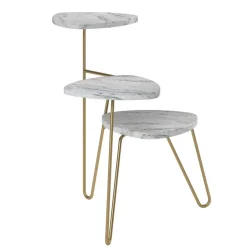 Wohnen Telefontische*Blumenständer in heller Marmoroptik - Botanios