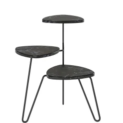 Wohnen Telefontische*Blumenständer in Marmoroptik Schwarz - Haidon