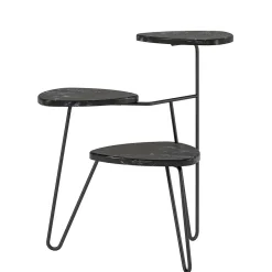 Wohnen Telefontische*Blumenständer in Marmoroptik Schwarz - Haidon