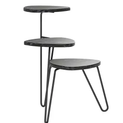 Wohnen Telefontische*Blumenständer in Marmoroptik Schwarz - Haidon