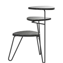 Wohnen Telefontische*Blumenständer in Marmoroptik Schwarz - Haidon