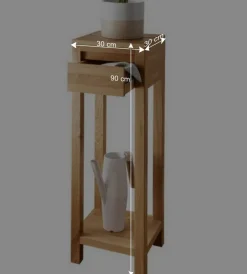 Wohnen Blumensäulen*Blumensäule mit Schublade aus Wildeiche Massivholz - Acapella