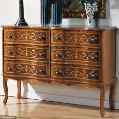 Wohnen Bodenfreie Kommode mit 6 Schubladen Agosto im Barock Stil