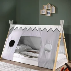 Kinder Wohnen Bodentiefes Bett für Kinder in Zeltoptik - Nitrino