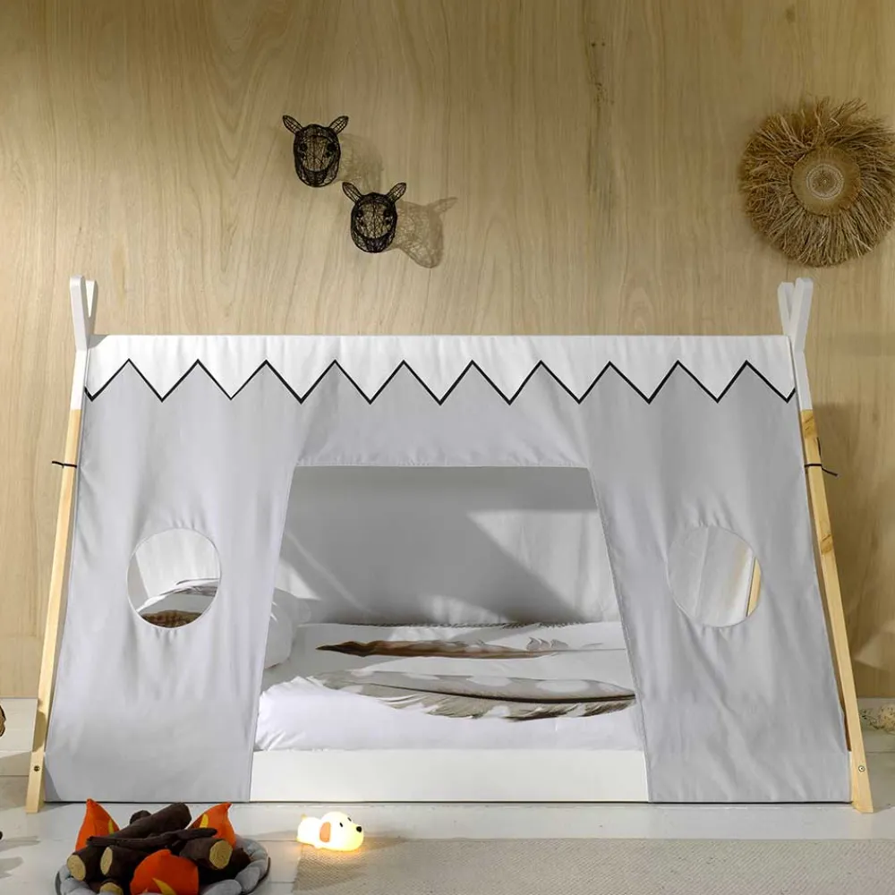 Kinder Wohnen Bodentiefes Bett für Kinder in Zeltoptik - Nitrino