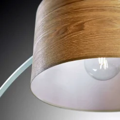 Wohnen Weiße Möbel|Lampen & Leuchten*Bogenleuchte mit Holzfurnier Schirm - Nango