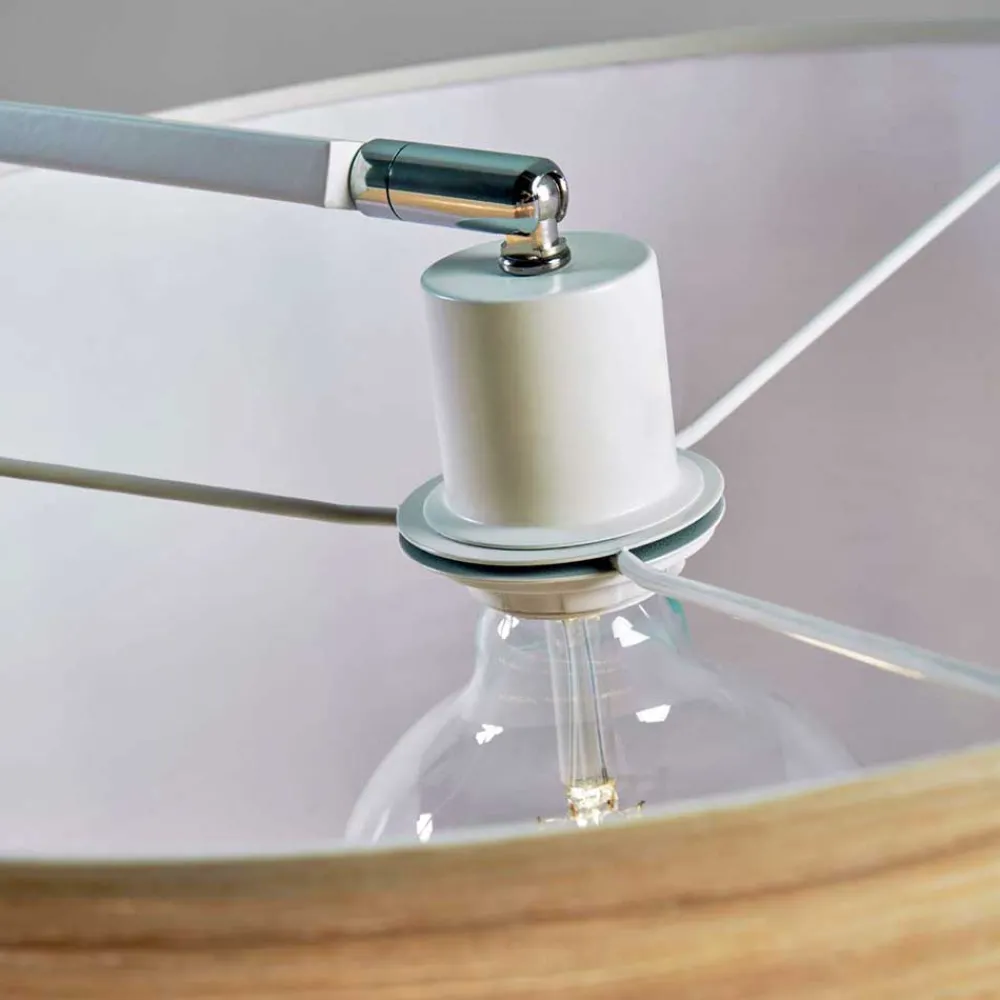 Wohnen Weiße Möbel|Lampen & Leuchten*Bogenleuchte mit Holzfurnier Schirm - Nango